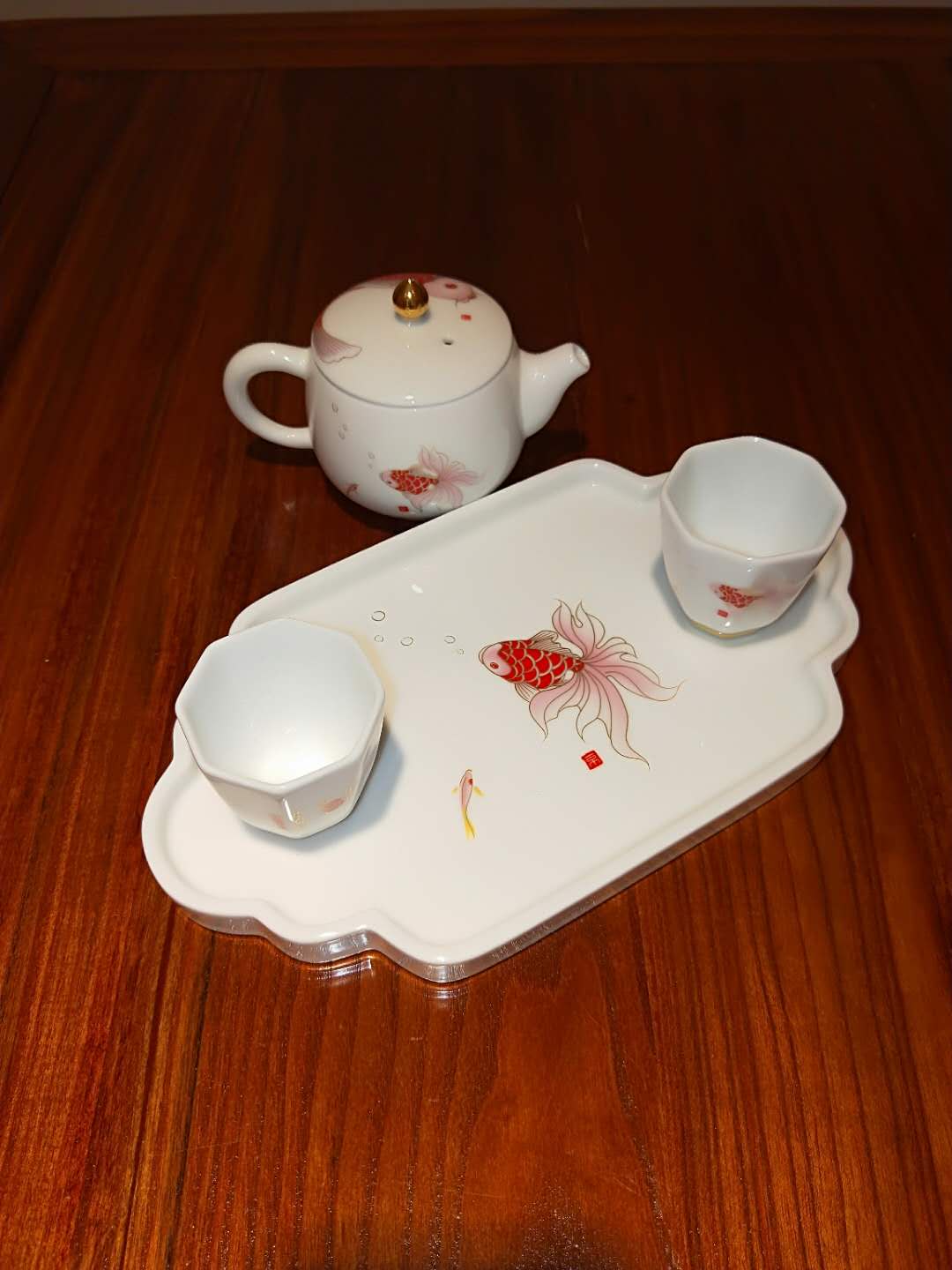 Golden Carp Mini Tea Set - Square Cups