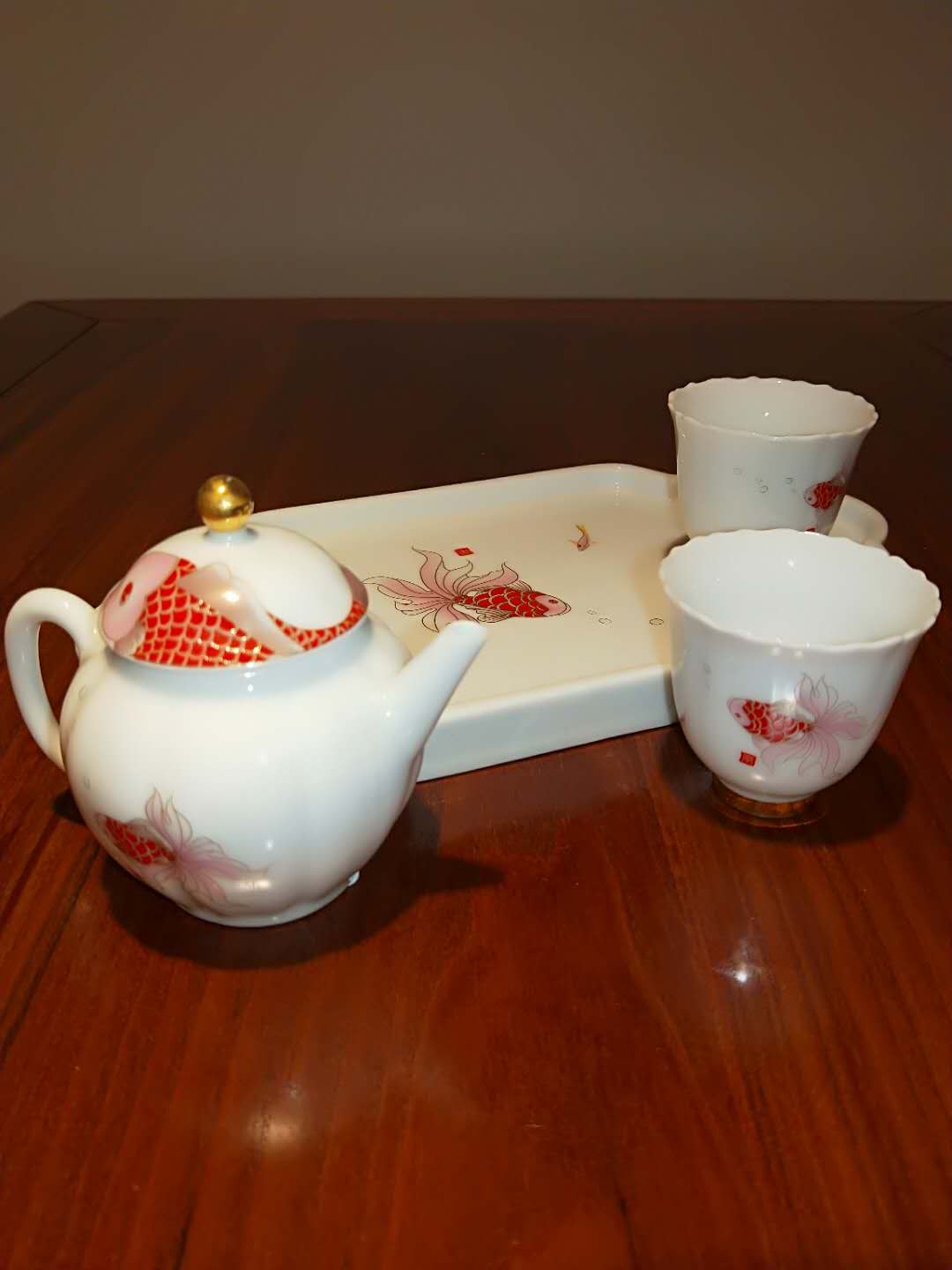 Golden Carp Mini Tea Set - Sunflower Style Cups