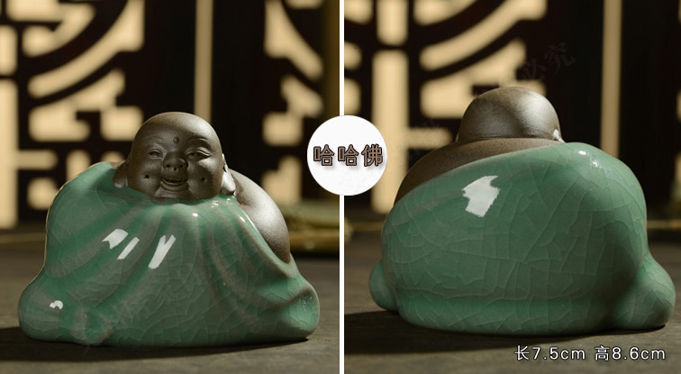 Ge Kiln Tea Pet Happy Buddha