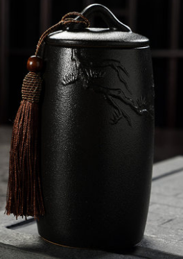 Pine Tree Tea Jar - Black