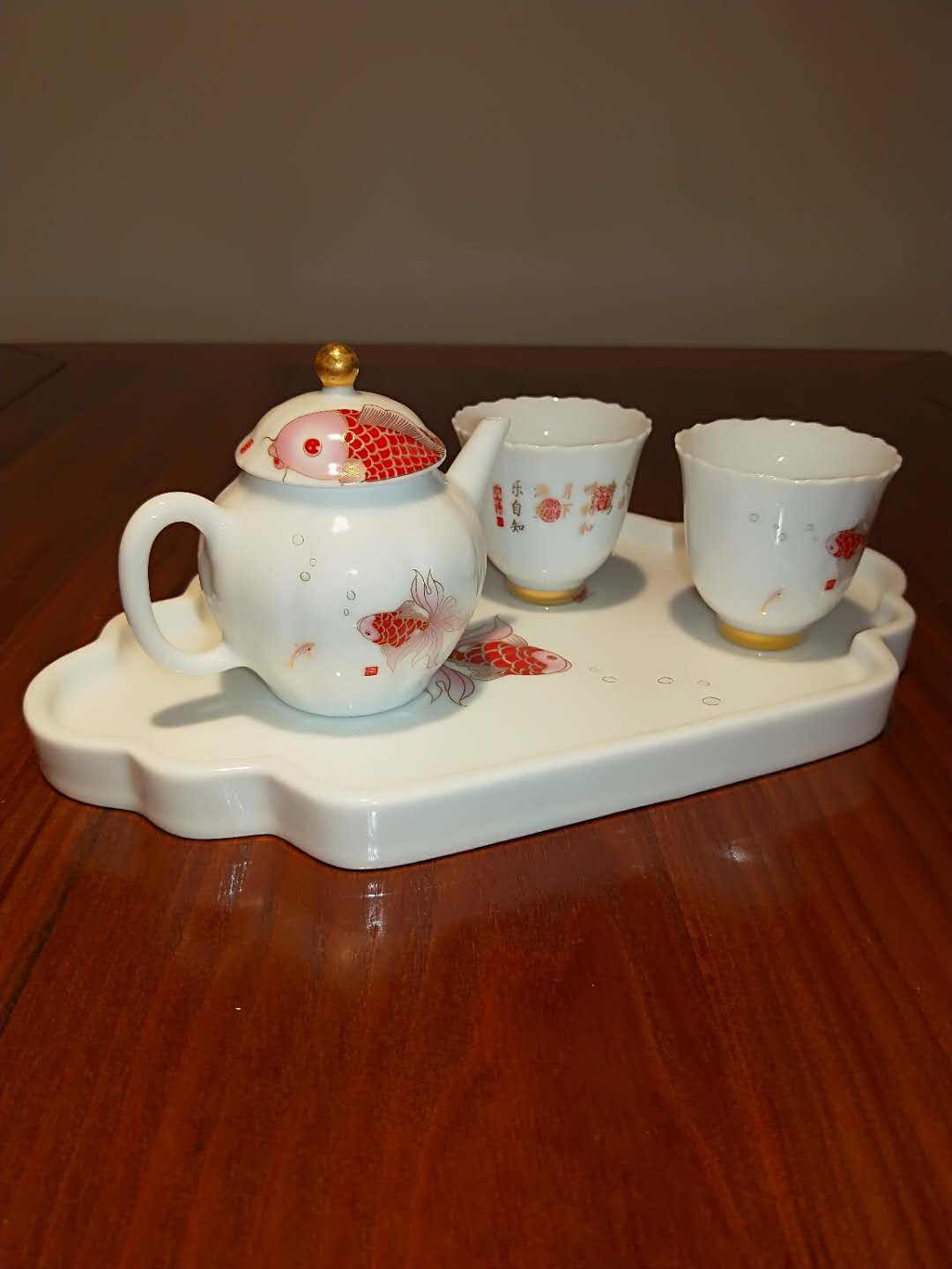 Golden Carp Mini Tea Set - Sunflower Style Cups