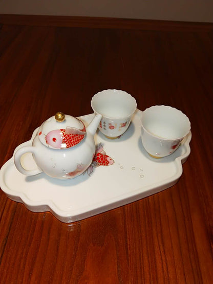 Golden Carp Mini Tea Set - Sunflower Style Cups