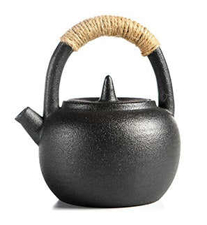 Raw Ceramic Teapot Hang Handle Zen Style