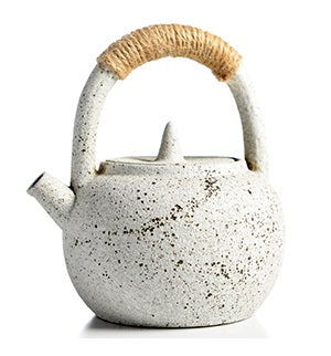 Raw Ceramic Teapot Hang Handle Zen Style