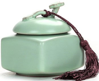 Porcelain Tea Jar - Ru Kiln Ceramic Lucky Jar