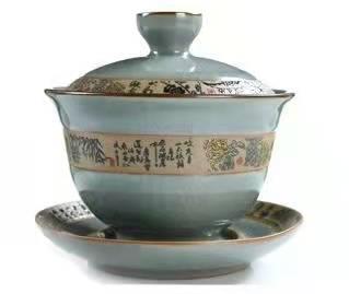 Chinese Teapot Gaiwan Tea Bowl Ice Cracked Ge Kiln