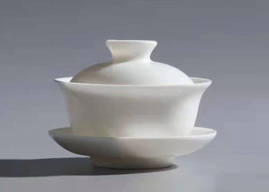 Chinese Teapot Gaiwan Tea Bowl White Porcelain Handmade