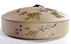Raw Ceramic Pu-erh Tea Cake Storage Tea Jar Painted