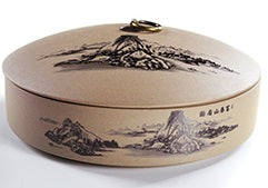 Raw Ceramic Pu-erh Tea Cake Storage Tea Jar Painted