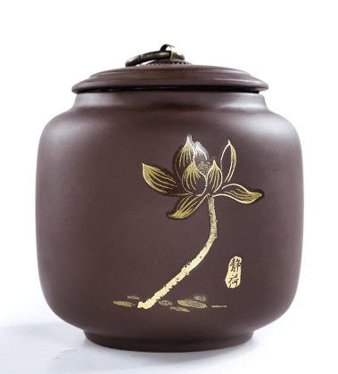 Purple Clay Tea Storage Small Golden/Silver Painted