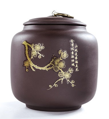 Purple Clay Tea Storage Small Golden/Silver Painted