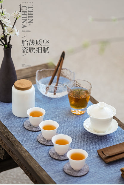 Chinese White Porcelain Tea Ceremony Travelling Tea Set